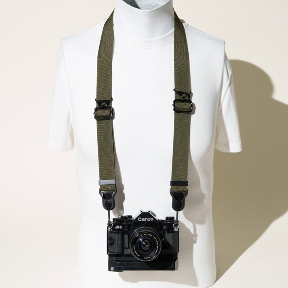 Camera Strap Military Green Dual Adjustable w Peak Design Anchors & D-Ring Mount - Picture 10 of 10